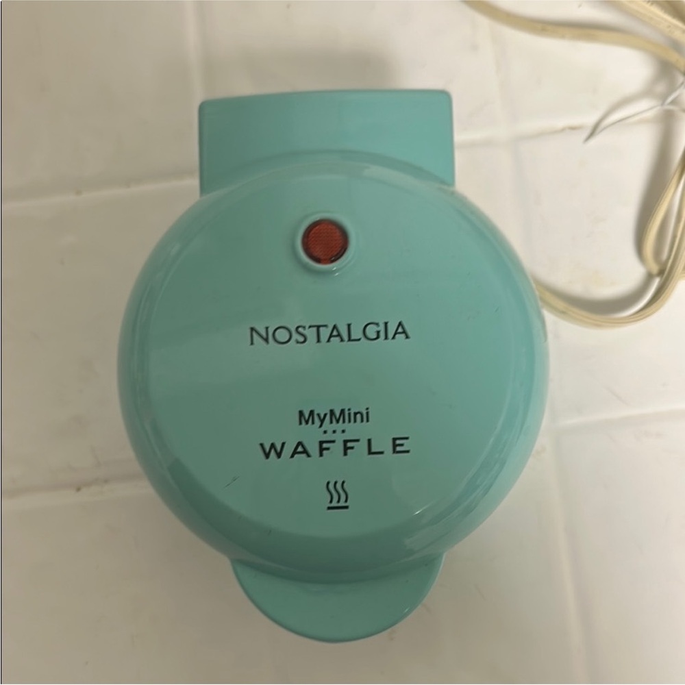 Nostalgia MyMini Waffle Maker in Aqua Blue